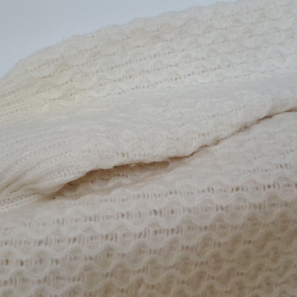 Anthropologie Bia Mock Neck Balloon Sleeve Sweater Ivory Cream White Alpaca - Picture 6 of 6